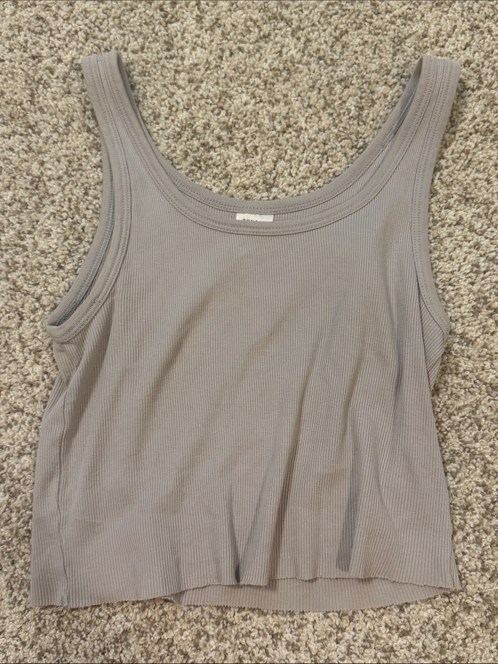 Sunday Best Ribbed Scoop Tank - Taupe